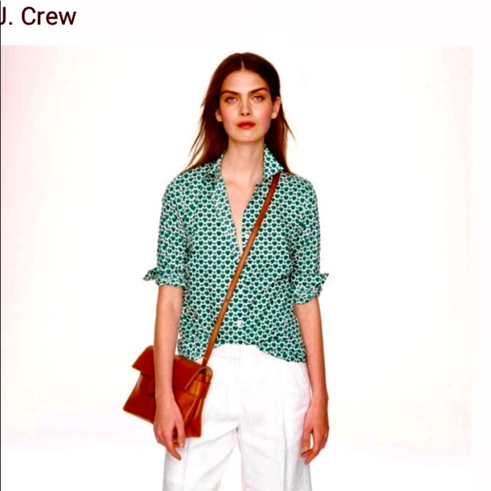 J Crew perfect shirt, honey pie, hearts & bees sz6